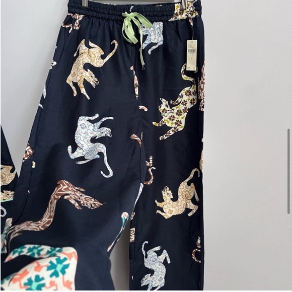 NWT Anthropologie Cecilia Pettersson Flannel Animal Print Pajama Pants Bottoms L - Picture 8 of 13